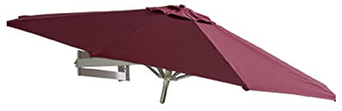 LBONG Sombrilla de Jardín Parasol para Pared de Balcón Parasol de Aluminio con Reclinable para Jardín Patio Terraza(250cm/8.2ft,Burgundy)