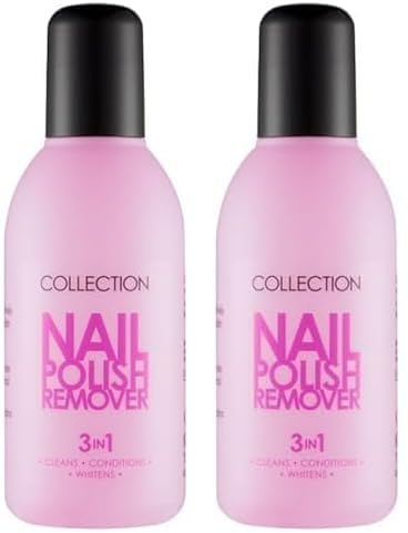 Collection Cosmetics 3-in-1 Nail Polish Remover, Cleans, Conditions and Whitens, 150ml (Pack of 2)