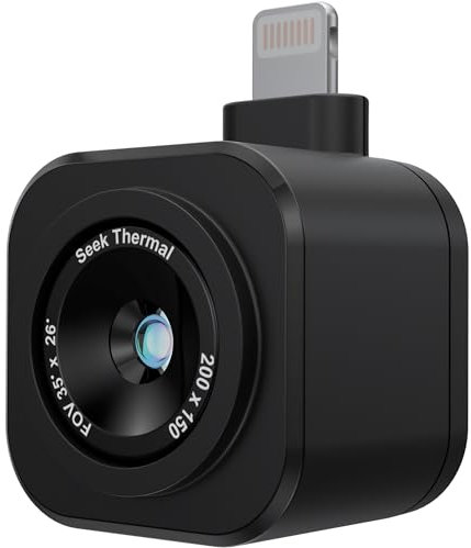 Seek Thermal - Nano 200 Thermal Camera for Apple iOS with Lightning Connector, Iphone Thermal Camera, High Resolution 200 X 150 Thermal Imager, 25hz Imaging Frame Rate, -4°F~626°F Temp Range