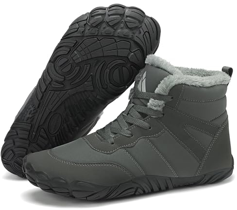 Mishansha Barefoot Botas Hombre Botines de Invierno Mujer Zapatos Descalzos Calientes CáLido Impermeables Antideslizante Boots Gris 44 EU