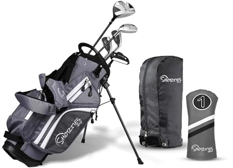 Shorties Golf Tot Kids Golf Club Set | Perfect for Toddler Golfers and Kids 38- 42 Tall | EasyCarry Stand Bag | Driver, 30-Degree Hybrid, 7-Iron, Pitching Wedge, Putter | Graphite Right Orientation