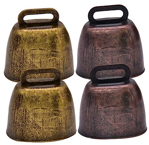 KONTONTY 4 Campanelli in Metallo Per Mucche Richiami Forti Per Animali Da Fattoria Accessori Anti-smarrimento
