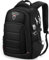 HOMIEE Travel Laptop Backpack Mens,17.3 Inch Laptop Rucksack,Womens Large Daypack Anti-Theft Business Work Computer Bag with USB Charging Port 38L Waterproof College School Bag Black