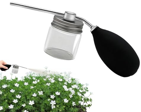 Générique Powder Duster - handhållen trädgårdsstenapplikator för den, ergonomisk dispenser med avtagbar behållarspridare, lätt insektsmedelsfördelning för utomhus inomhus,