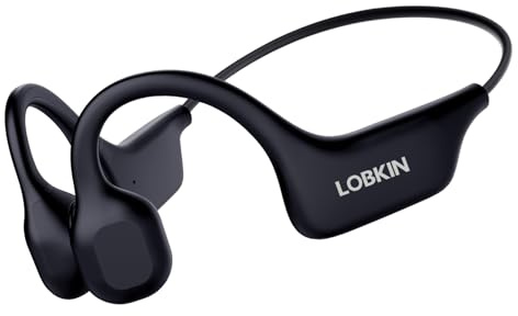 LOBKIN Cuffie Conduzione Ossea, Auricolari Conduzione Ossea Bluetooth Senza Fili, Auricolari Sportive Bluetooth Impermeabili，Open Ear Wireless Sport Cuffie per Ciclismo,Corsa,Fitness