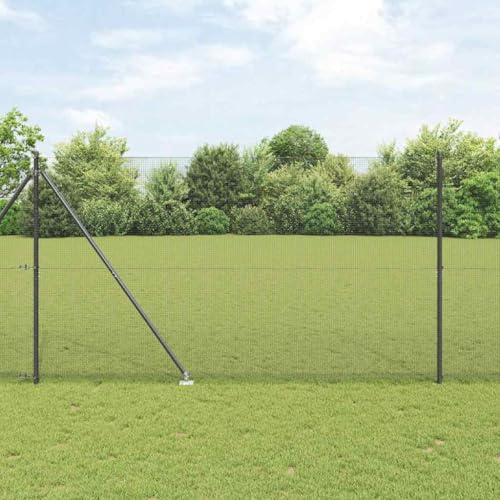 Recinzione a bastoncini, grigio 1,5 x 50 m, recinzione esterna per campeggio e stagno