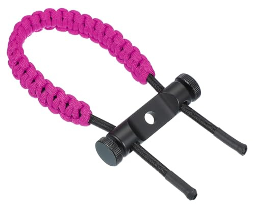QUARKZMAN Bracciale Polso per Arco da Tiro 15.75 Pollici 550 Cordino Paracord Stabilizzatore Arco Composto & Porta Mano per Caccia con Arco Rosso Rosa 1 Pezzo