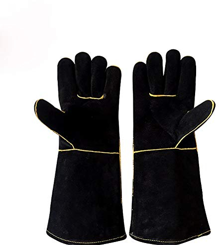 Qcwn ST100 Paire de gants de soudage doublés résistants à la chaleur