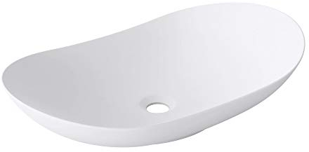 Sogood Lavabo vasque à poser blanc mat 63cm lave main Bruxelles858 63x36,5x14cm