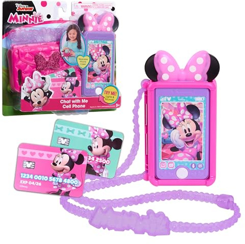 Set da gioco cellulare di Minni Parla con me Disney Junior, effetti luminosi e sonori, giocattoli per bambini dai 3 anni in su di Just Play