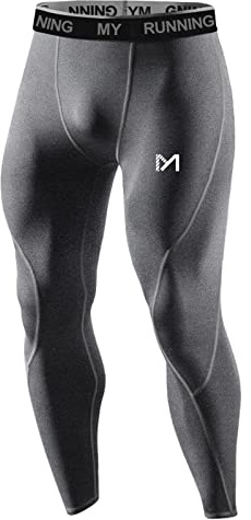 MEETYOO kompressionsbyxor män, sport leggings andningsfunktion fitness strumpbyxor baslager byxor lång, för löpning cykling
