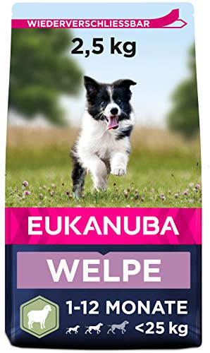 Eukanuba Welpenfutter mit Lamm & Reis für kleine und mittelgroße Rassen - Trockenfutter für Junior Hunde, 2,5 kg
