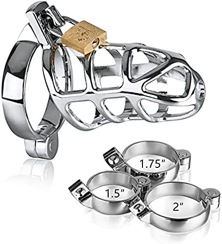 Anello di protezione da uomo in acciaio inossidabile, con anelli di 3 dimensioni, con chiave, con serratura, ipoallergenico