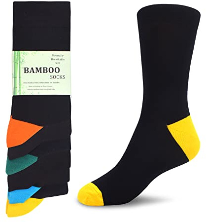 WeciBor 6 Paia Calzini da uomo in fibra di Bambù Breathable Soft Unisex Calze