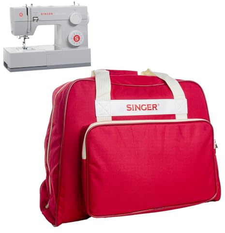 Singer | Machine Carrying Case, Brick Color, Spacious Case Fits Most Standard Sewing Machines and Sergers, Fully-Padded Interior, Durable Canvas Exterior, Easy Zip, Large Front Pocket, Easy Transport