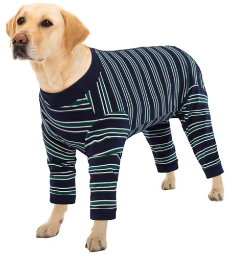 Kuos hundbody efter oper-för stora hundar pyjamas, onepiece av body hund kastration han, hundbody hunddräkt med ben långa ärmar för hundar Op Body hund, hundhalsband alternativ, 2XL