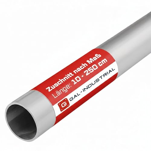 GAL - INDUSTRIAL Alurohr 40 x 2 mm | Zuschnitt nach Maß möglich | Rundrohr Leichtes Aluminium EN6060 | Alu Rohr für Modellbau, DIY | Unbehandelt | Ø 40mm | Wandstärke 2mm | Länge 110cm