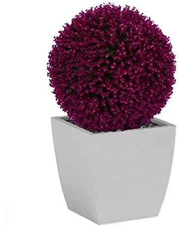 HoveeLuty Künstliche Formschnitt-Kugel, 40 cm, zum Aufhängen, künstliche Buchsbaumkugel, künstliche Kugelpflanze, dekorative Kunstpflanze für Deckendekoration, Lila