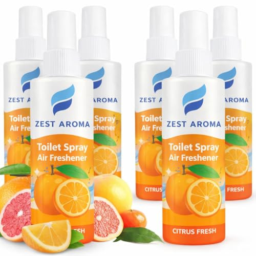 Faboer Pack of 6 Pooper Swooper Toilet Spray 60ml | Citrus Fruity Splash Fragrance Odour Masking Toilet Deodorizer Air Fresheners | Poop Spray Cleaning Products (Citrus Splash)