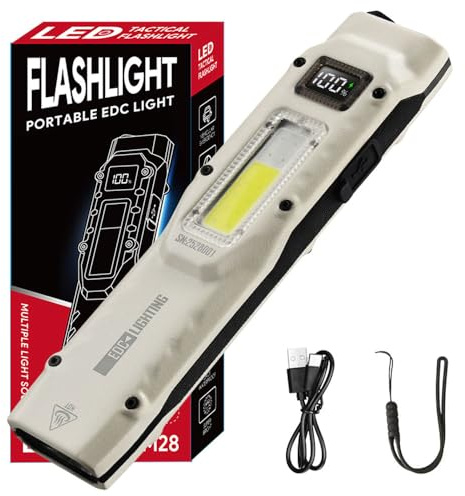 KZK EDC Multifunktions LED Taschenlampe, USB-C Aufladbar Kompakte LED Torch mit drei Leuchtmodi und zwei Schaltern, mit 13 modi für Wandern，Outdoor，Camping und Notfälle