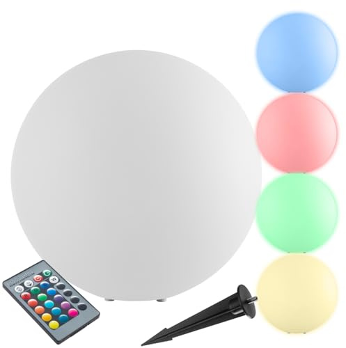 TecTake® Bola de Led con Mando y Luz Nocturna, Luces Led Habitacion para Decoracion Hogar y Jardin, Luces Terraza, Iluminación Jardin, Lampara Exterior, Decoración Habitación - 30 x 30 x 30 cm
