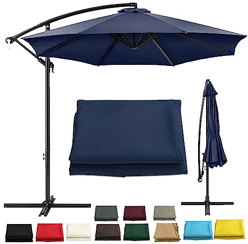 Funda de repuesto impermeable resistente a los rayos UV para sombrillas de jardín de 2 m, 2,7 m, 3 m, se adapta a sombrillas de patio de 6 brazos/8 brazos, cubierta de tela duradera para exteriores