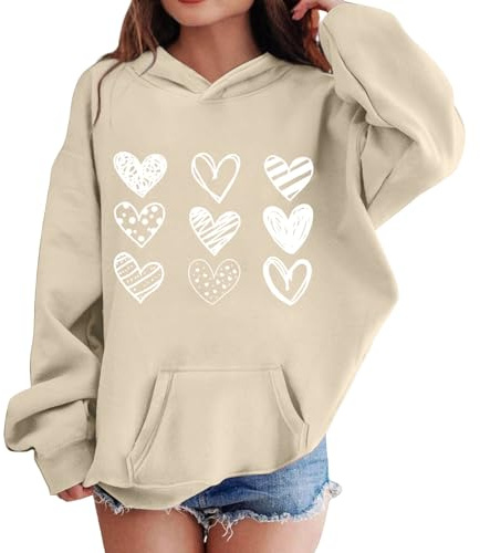 Mjjsk Flickor huvtröjor trendiga hjärtan grafisk pullover sweatshirt barn vardag mode huvtröja jumper mysig mjuk huvtröja toppar festliga kläder