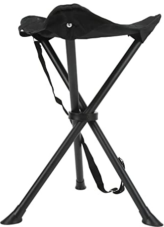 ACOGEDO Folding Tripod Stool 200KG Load Bearing Anti Slip Good Stability Portable Foldable Chair for Outdoor Fishing Camping Picnics Green Storage Transportation for Slip Portable Folds (Black)