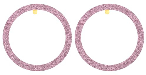 QUARKZMAN Anillo De Metal Adhesivo Brillante Cargador Magnético Universal Inalámbrico Anillos Magnéticos Adhesivos 55x1mm (OD x Grosor) para Funda Teléfono para Celulares, 2Pcs, Rosa Rojo