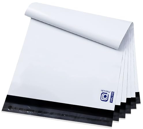 POLYSELLS 100 pcs 10x13 Inch White Poly Mailers Shipping Envelopes, Strong Adhesive Sealing, Waterproof, and Tear-resistant Postal Mailing Bags for Clothing, Books, and Accessories