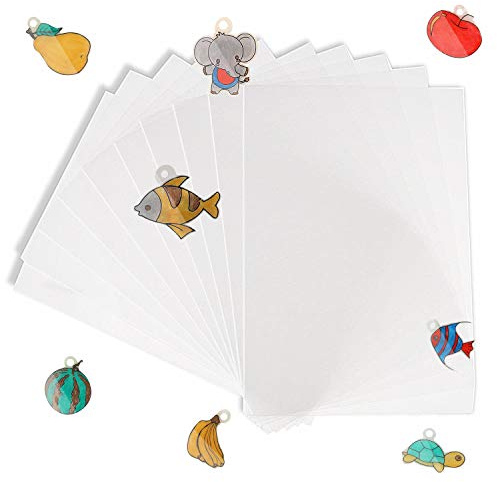 BAPHILE Shrink Dink Sheets,17-Pack,Large Size Clear Blank Frosted Shrink Film Sheets(11'' x 8''), Kids Activities for All Ages,for Boys and Girls Creative Craft