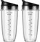 2-Pack 24oz Ninja Blender Cups with Sip & Seal Lid Blender Replacement Parts Compatible with Nutri Ninja Auto IQ Series Blenders BL450 BL454 BL456 BL480 BL481 BL482 BL490 BL640 BL642 BL682