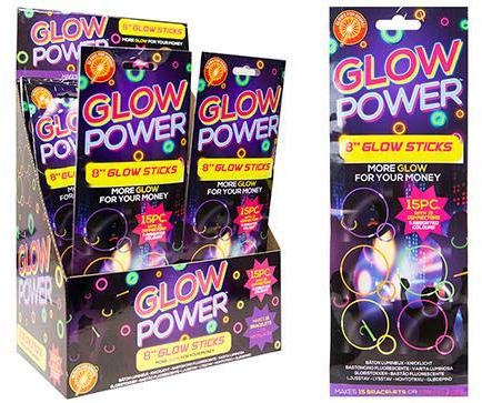 PMS 15 Neon fluorescent Multicoloured 8 Glow Sticks With Connectors To Make Bracelets Or Necklaces
