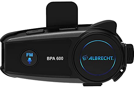 Albrecht BPA 600 Bluetooth Motorrad Headset zum hören von Musik, Telefonieren und für Navi-Ansagen vom Smartphone, Sprachsteuerung, 15550
