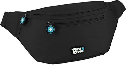 Grafoplás Bits & Bobs, Riñonera Unisex Niños, Negro, 23x12x9cm