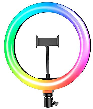 Klack Aro de Luz para Trípode LED Anillo de Luz para Trípode de 30 cm de diámetro para Tableta/Móvil con Control Remoto Aro de Luz para Móvil - Luz Anular LED para Cámara - Blanco