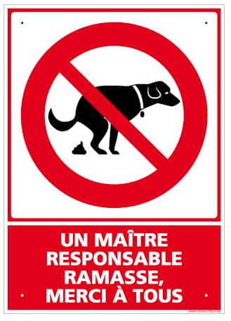 Panneau Un Maître Responsable Ramasse, Merci À Tous Pvc 1 Mm - 150 X 210 Mm Signalisation Rectangulaire Prépercée Avec Kit De Fixation Fabrication Française