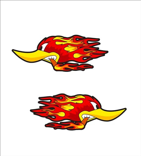 Lot de 2 autocollants en vinyle pour voiture, moto, casque de course, camion, pic en feu, découpe et laminage, vinyle imperméable, longue durée.