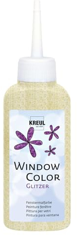 CREATIV DISCOUNT Window-Color-Farbe 80ml, Glitzer-Gold