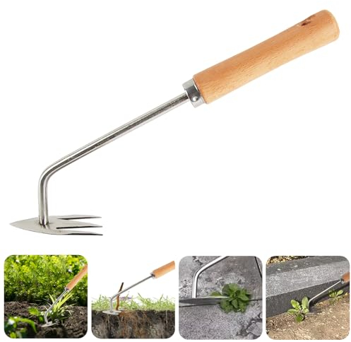 RosyFate Extractor Malas Hierbas, Extractor de Malas Hierbas, Desherbador Manual de Acero Inoxidable, Herramientas para Deshierbar, para Eliminar Musgo y Malas Hierbas