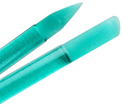 Bona Fide Beauty Repousse-cuticules en verre – 1 bâton de manucure vert avec étui, extracteur de cuticules à double extrémité