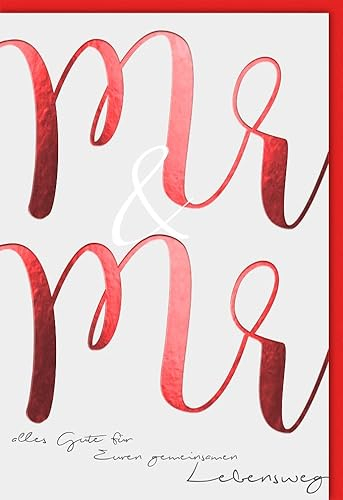 Verlag Dominique Hochzeitskarte Homo-Ehe schwul - Mr & Mr - mit Umschlag