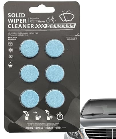Pastillas limpiaparabrisas, 6 pastillas limpias, efervescentes, multiusos, para eliminar manchas de vidrio, líquido limpiaparabrisas, pastillas de limpieza de ventanas de coche para cocina