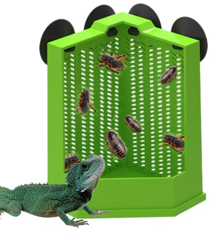 Matskål för reptilbehållare, reptilmatningsskålar – hörnmatare, geckomatfat, sugkopp, reptilskål terrariskålar anti-flykt