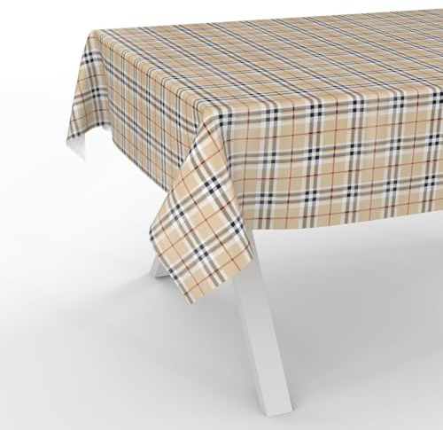 ANRO Vaxduk, bordsduk, tvättbar, vaxbordsduk, trädgårdsbordsduk, vattenavvisande, 140 x 140 cm, skärkant, Skottland