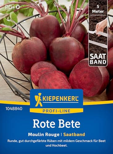 Kiepenkerl Profi-Line Rote Betesamen Moulin Rouge 1048840 | Monogerm Saatband Rote Bete für gleichmäßigen Anbau | Perfekt für Gemüsegarten | Rübensamen für 5 lfd. Meter