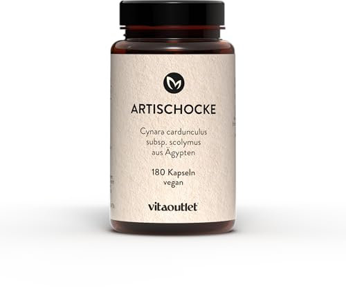 Artischocken Kapseln | 180 Kapseln | vegan | Premium-Rohstoff aus Ägypten | Cynara scolymus | aus eigener Herstellung | 100% Pflanzlich | Für 30 Tage |