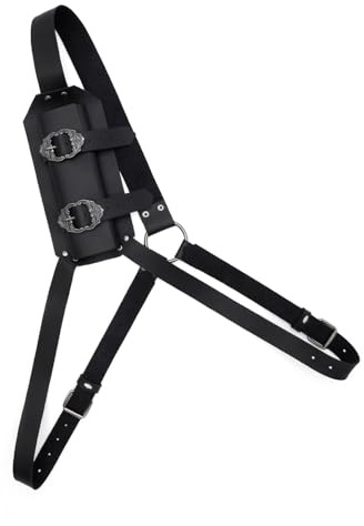 TQUXNGA Arnés de hombro de piel sintética para caballeros medievales, espadas, hombros, funda para la espalda, soporte para ranas, cubierta de piel medieval