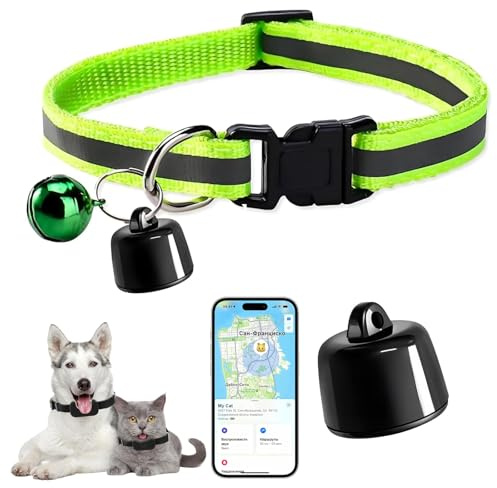 Collier GPS Chat, Traceur GPS pour Chatons sans Abonnement, Localisation en Temps Réel, Compatible iOS/Android, Étanche, Batterie Longue Durée (D)