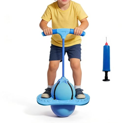 Generisch Palla gonfiabile con manico – PVC anti-scoppio, giocattolo da seduta e rimbalzante per bambini, giocattolo sportivo attivo | Enorme maglione a canguro, set di attività all'aperto retrò per